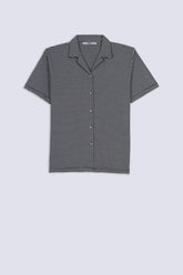 Cocoa Stripe Cuban Polo Shirt